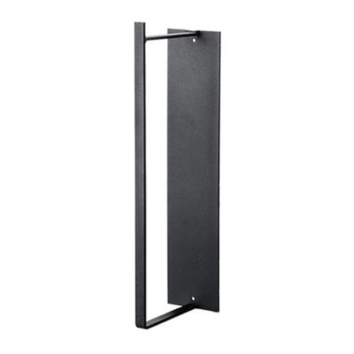 Wall-Mounted Metal Storage Shelf for Cloth Hanger Towel Adhesive Storage Rack - Black - 1