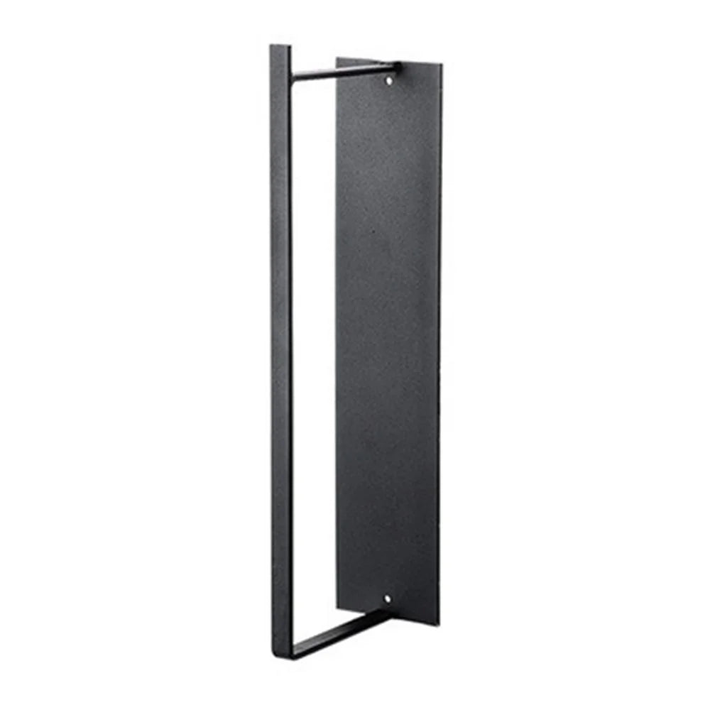 Wall-Mounted Metal Storage Shelf for Cloth Hanger Towel Adhesive Storage Rack - Black - 1