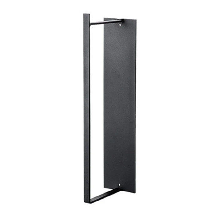 Wall-Mounted Metal Storage Shelf for Cloth Hanger Towel Adhesive Storage Rack - Black - 1