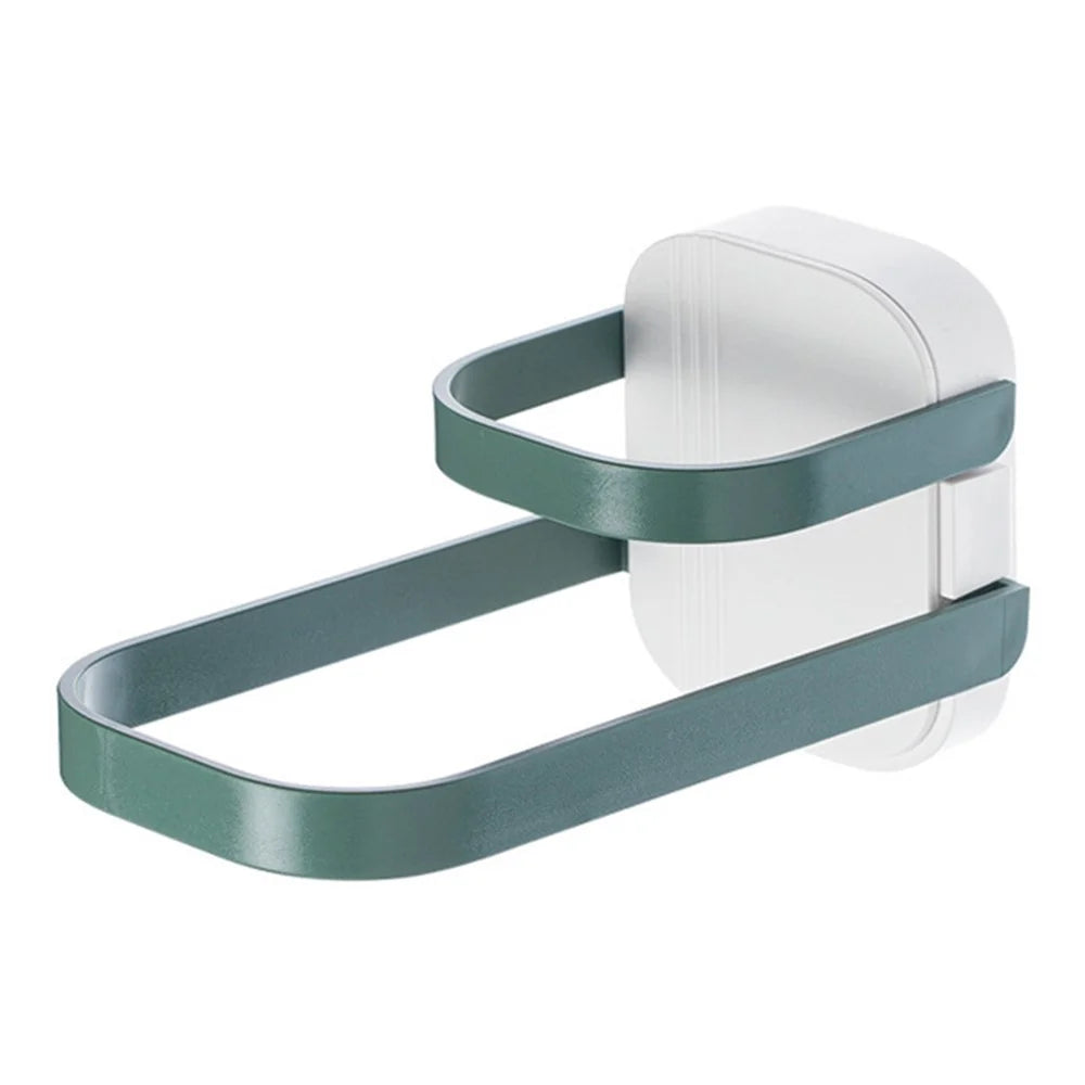 Dual Layer Foldable Storage Shelf for Clothes Hanger Wall-Mounted Clothes Hanger Holder Organizer  - Green - 1