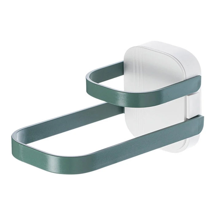 Dual Layer Foldable Storage Shelf for Clothes Hanger Wall-Mounted Clothes Hanger Holder Organizer  - Green - 1