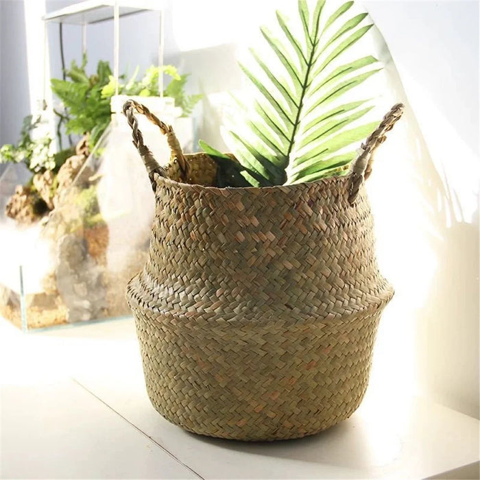 Foldable Plant Pot Multi-function Toys Storage Woven Basket with Handle, Size XXL - 3