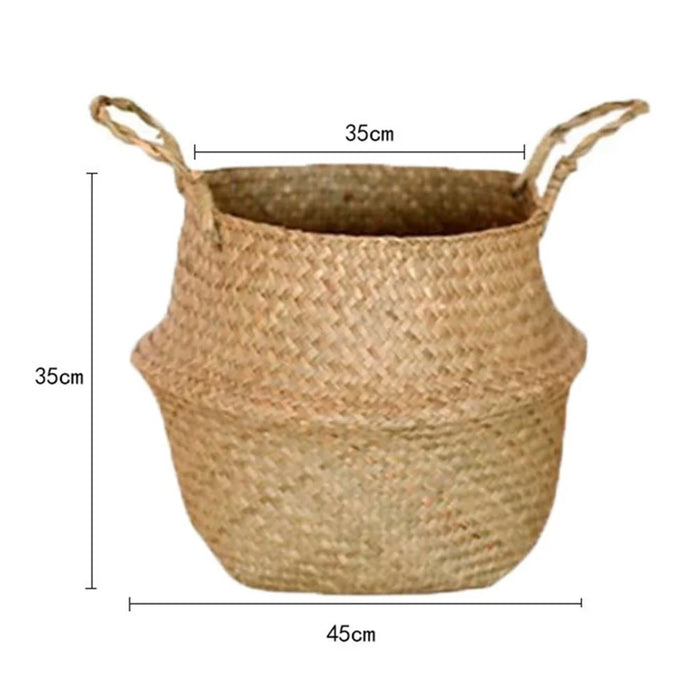 Foldable Plant Pot Multi-function Toys Storage Woven Basket with Handle, Size XXL - 5
