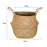 Handwoven Storage Bin Straw Woven Basket Flowerpot Plant Foldable Organizer, Size: L - Yellow - 5