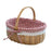 Wicker Picnic Basket with Handle Willow Hand Woven Easter Basket Toy Storage, Size: L - Red Grid - 1