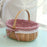 Wicker Picnic Basket with Handle Willow Hand Woven Easter Basket Toy Storage, Size: L - Red Grid - 2