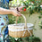 Wicker Picnic Basket with Handle Willow Hand Woven Easter Basket Toy Storage, Size: L - Red Grid - 4