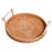 Woven Rattan Basket Bread Fruit Round Storage Tray with Handle M (No FDA) - 1