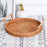 Woven Rattan Basket Bread Fruit Round Storage Tray with Handle M (No FDA) - 2