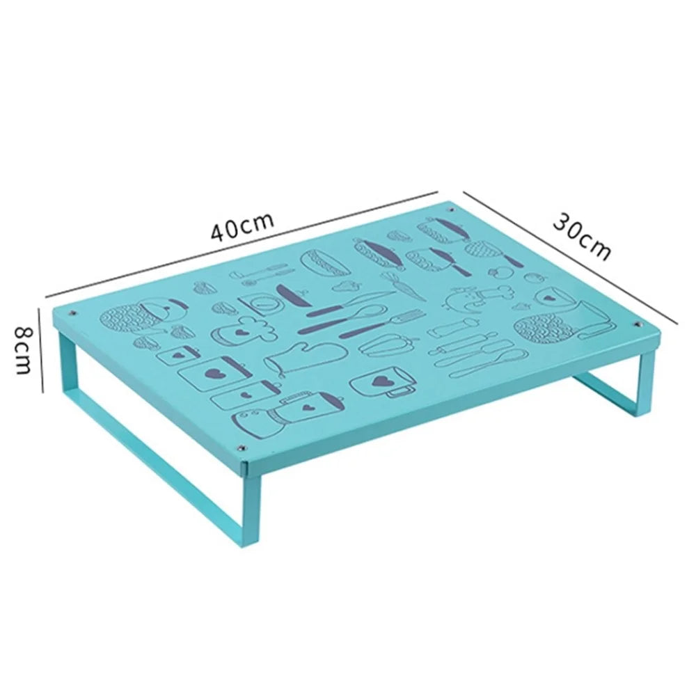 Multifunction Kitchen Desktop Microwave Stand Induction Cooker Iron Bracket - Green - 7