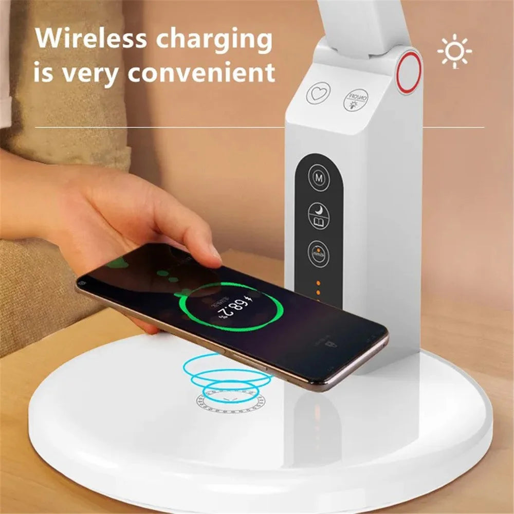 TB-20SPLI LED Eye Care Desk Lamp Battery Operated Night Light with Wireless Charging - 5