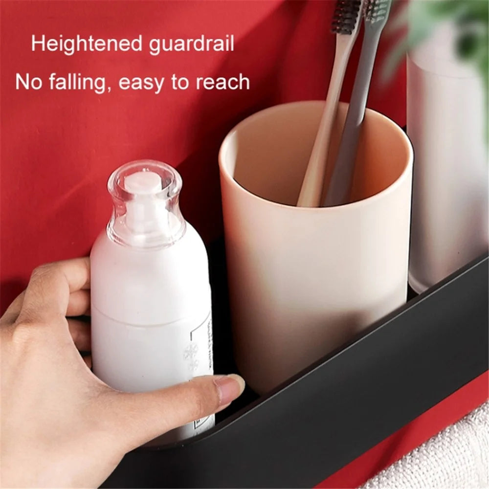5303 40cm Bathroom Storage Shelf Space Aluminum Toilet Storage Rack with Towel Rod - Matte White - 5