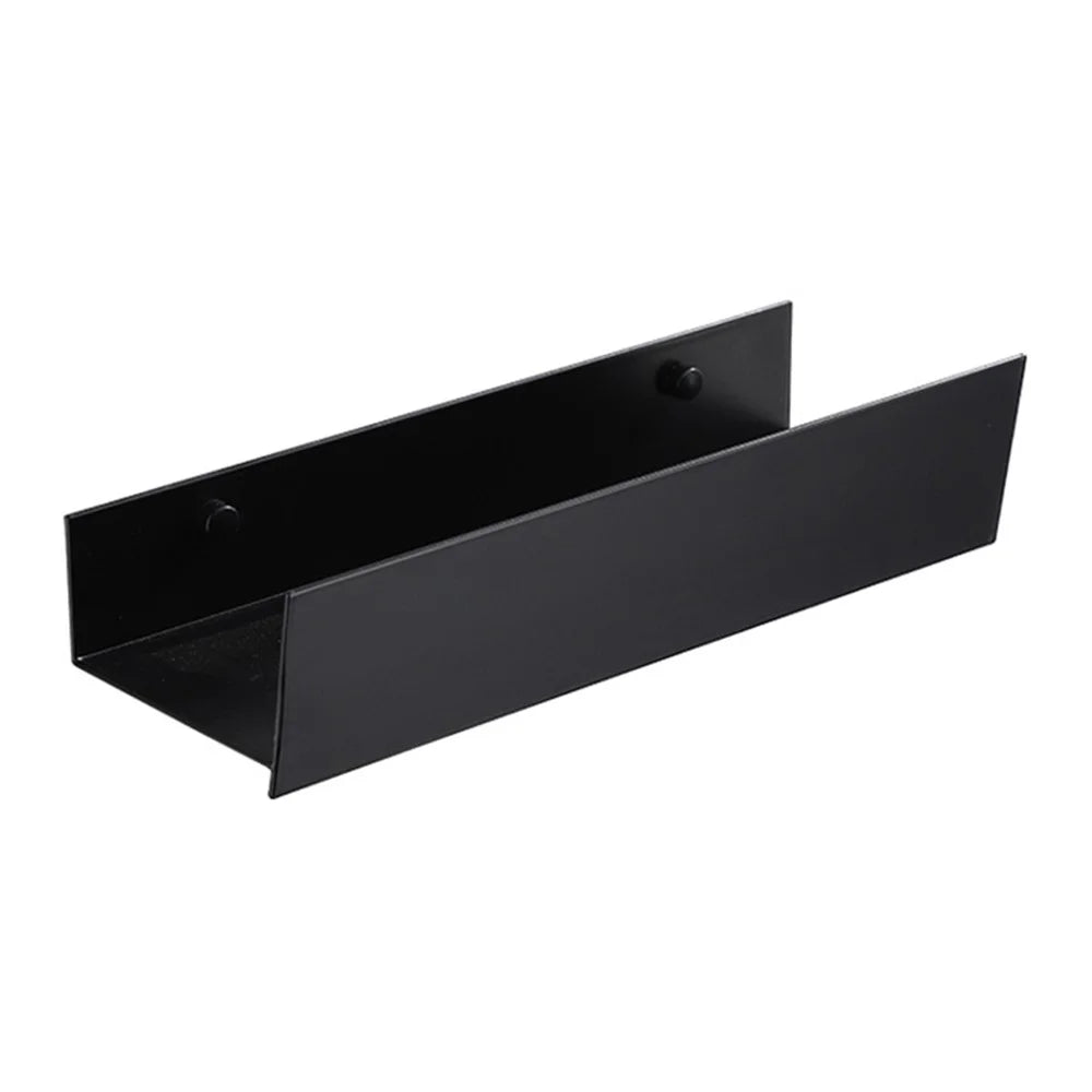 5304 30cm Bathroom Kitchen Storage Shelf Aluminum Wall Mounted Storage Rack - Black - 1