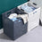 Size XL Partition Compartment Laundry Basket Foldable PP Clothes Hamper Box with Lid - Grey - 3