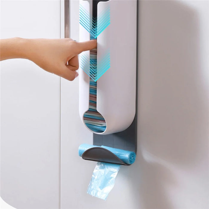 ZY-CF051 Punch-free Garbage Bag PP Storage Box Kitchen Wall-mounted Fresh-keeping Bag Holder - 4
