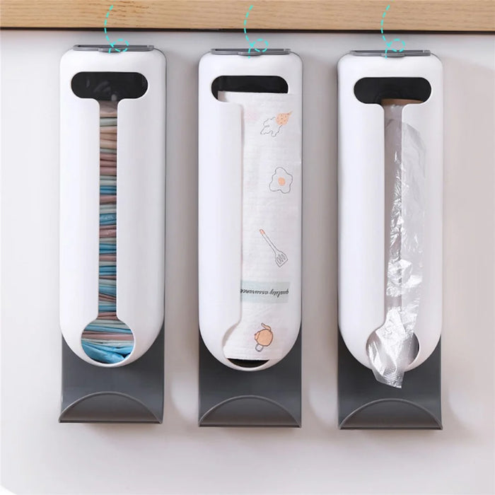 ZY-CF051 Punch-free Garbage Bag PP Storage Box Kitchen Wall-mounted Fresh-keeping Bag Holder - 5