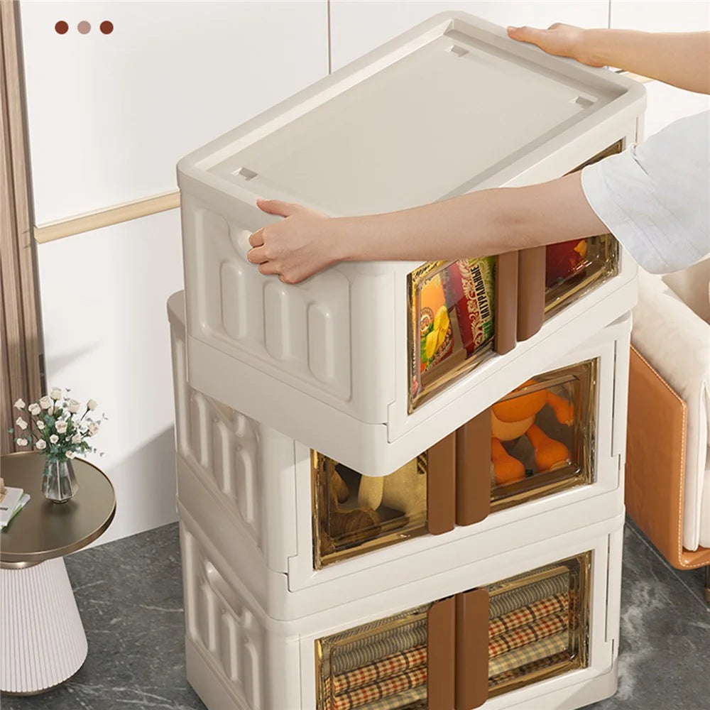 ZY-HE021 72L PP+HIPS Folding Storage Box Home Book Toy Clothes Organizer - 4