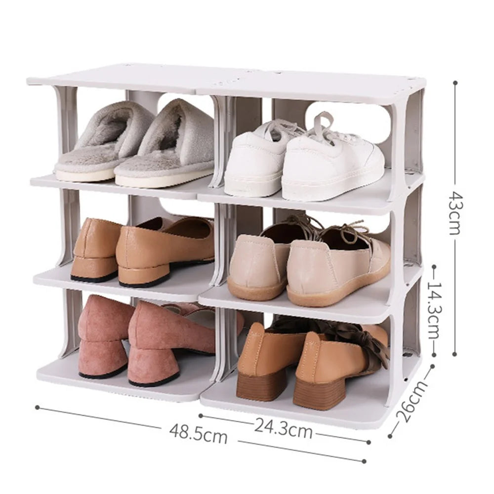 ZY-GA070 6PCS Home Entrance Passage Shoe Organizer PP Shoe Storage Box (7 Layers) - 6