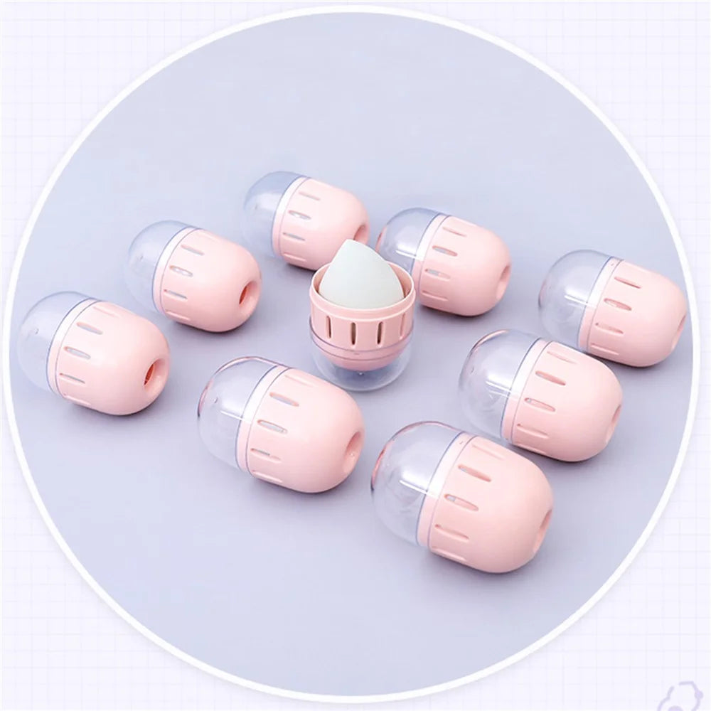 HZ007-1P Makeup Egg ABS Storage Box Portable Breathable Sponge Makeup Egg Box with Clear Lid - 4