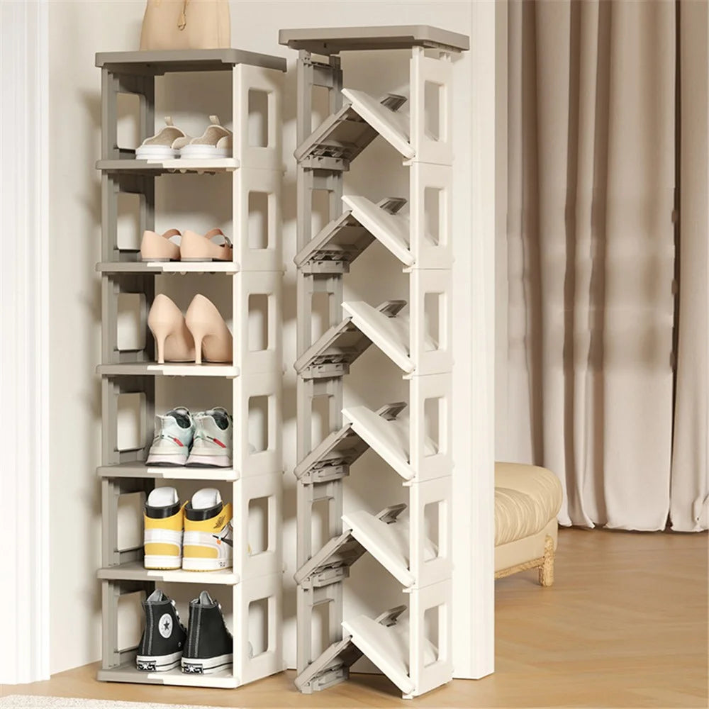 ZY-DF025 Foldable 7 Layer PP Shoe Storage Rack Simple Space Saving Shoes Holder - 3