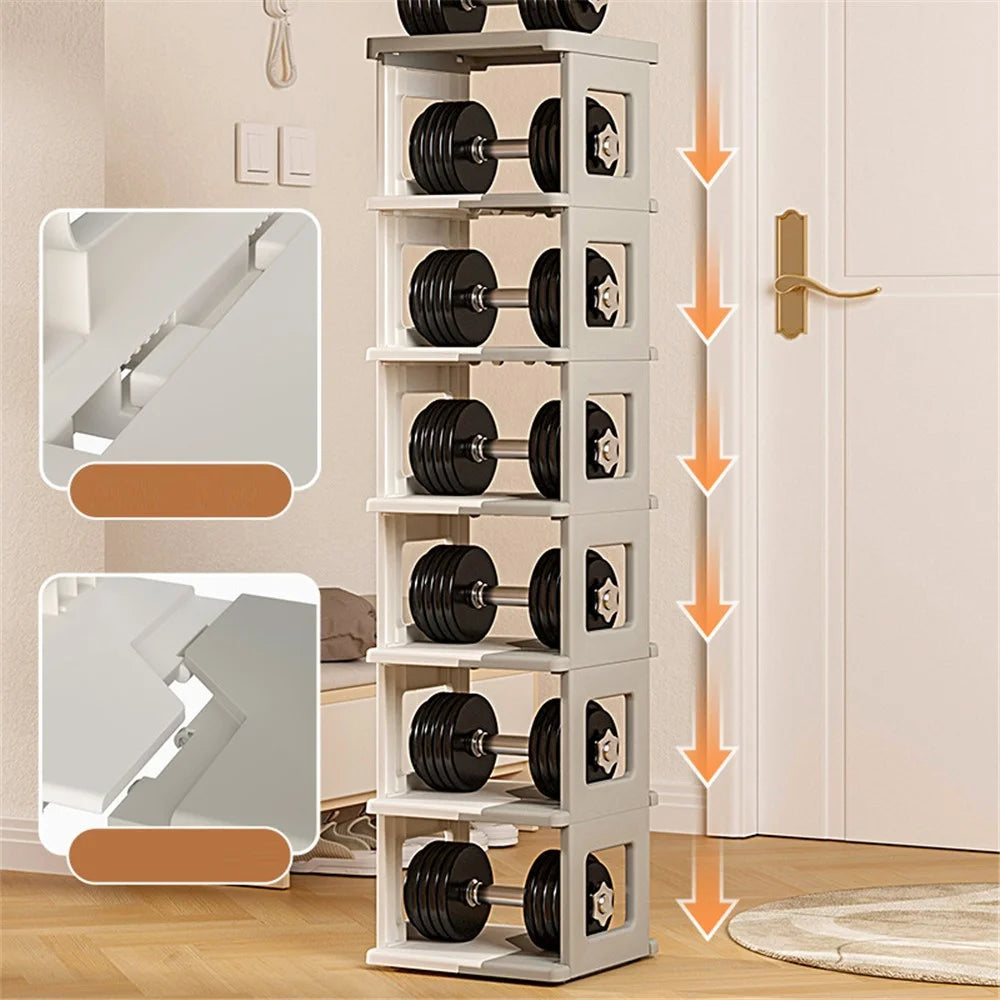 ZY-DF025 Foldable 7 Layer PP Shoe Storage Rack Simple Space Saving Shoes Holder - 4