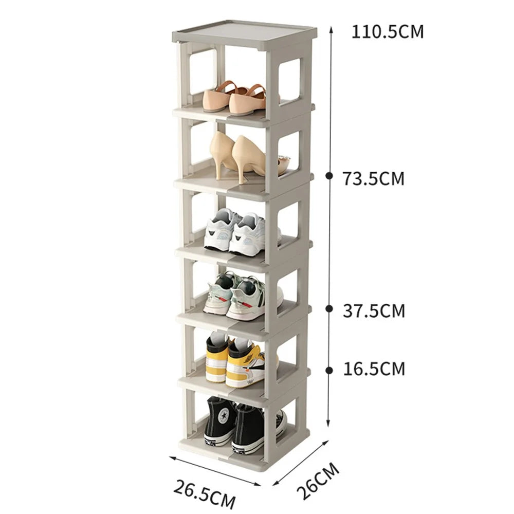ZY-DF025 Foldable 7 Layer PP Shoe Storage Rack Simple Space Saving Shoes Holder - 5