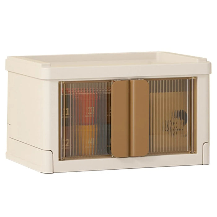 ZY-HE075 Foldable Transparent Plastic Storage Box (No Installation Required) - Brown - 1