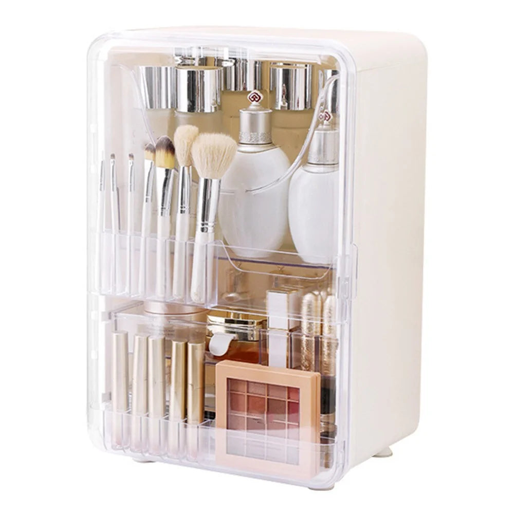 ZY-HZ011 Desktop Cosmetics Storage Box Clear Door Dustproof Makeup Products Organizer - 1