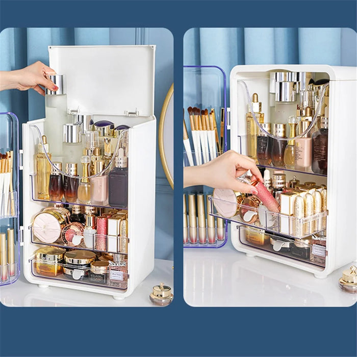 ZY-HZ011 Desktop Cosmetics Storage Box Clear Door Dustproof Makeup Products Organizer - 3