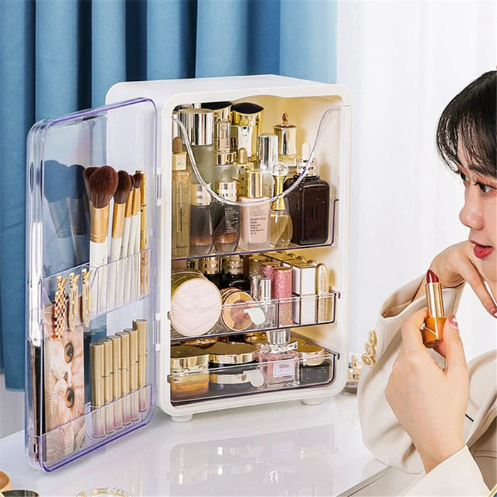 ZY-HZ011 Desktop Cosmetics Storage Box Clear Door Dustproof Makeup Products Organizer - 5