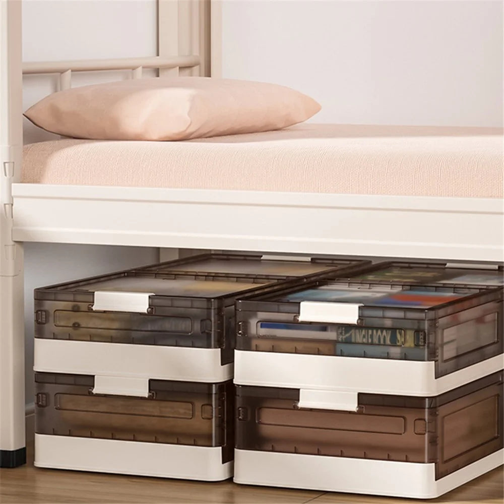 ZY-HE076 43.5L Underbed Storage Box with Wheels PP Foldable Pulley Sorting Box - 7