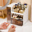 ZY-HZ010 Desk Multi-Layer Cosmetics Storage Box Dustproof Skincare Product Organizer - Transparent Orange - 5