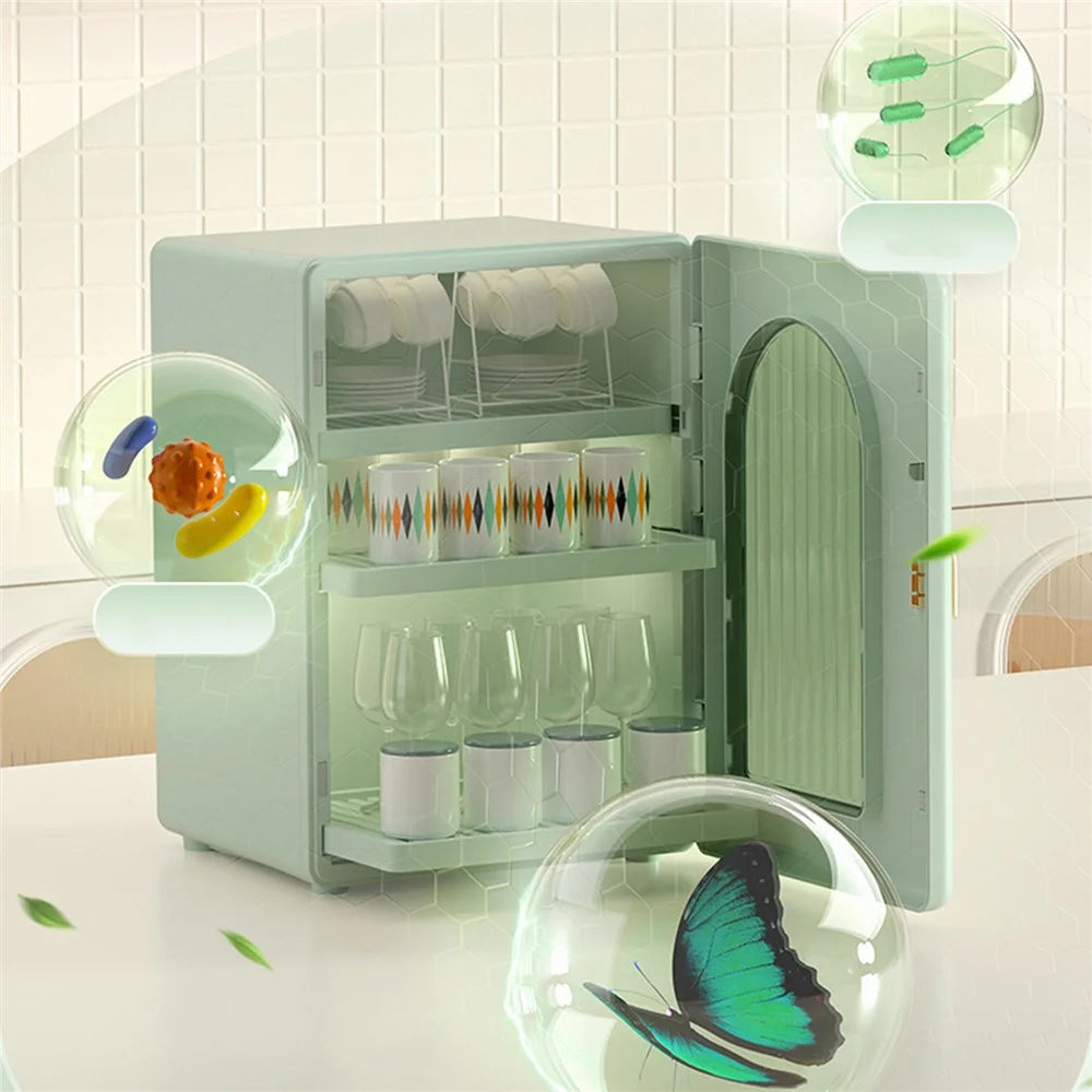 ZY-HE079 3-Layer Water Bottle Storage Cabinet PP+HIPS+ABS Organizer Kitchen Drawer - Green - 5