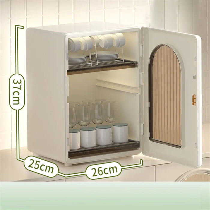 ZY-HE079 2-Layer PP+HIPS+ABS Organizer Kitchen Cabinet Baby Bottle Storage Box - Beige - 5