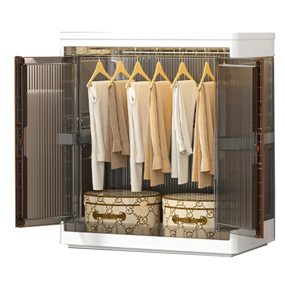 ZY-HE046 150L Home Small Wardrobe Bedroom Plastic Folding Wardrobe Clothes Organizer - 1