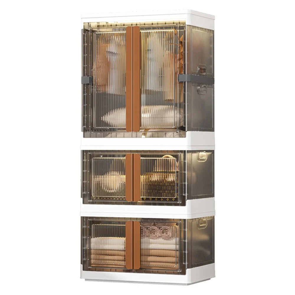 ZY-HE046 150L Home Small Wardrobe Bedroom Plastic Folding Wardrobe Clothes Organizer - 2