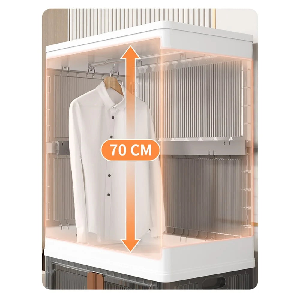ZY-HE046 150L Home Small Wardrobe Bedroom Plastic Folding Wardrobe Clothes Organizer - 5