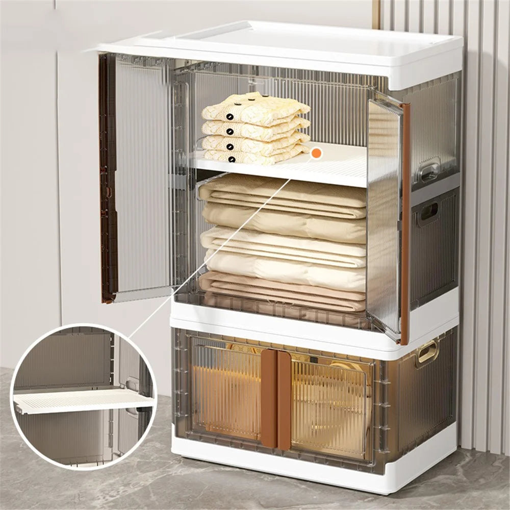 ZY-HE046 150L Home Small Wardrobe Bedroom Plastic Folding Wardrobe Clothes Organizer - 6