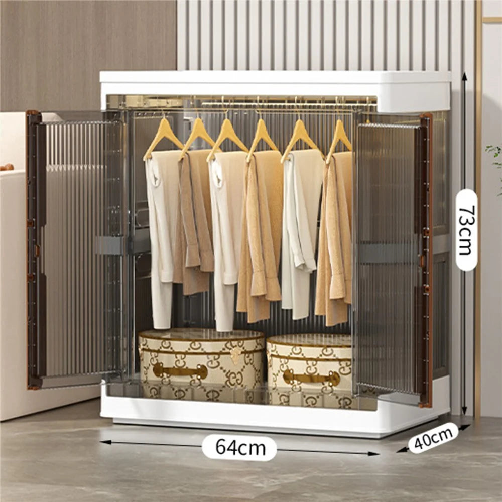 ZY-HE046 150L Home Small Wardrobe Bedroom Plastic Folding Wardrobe Clothes Organizer - 7