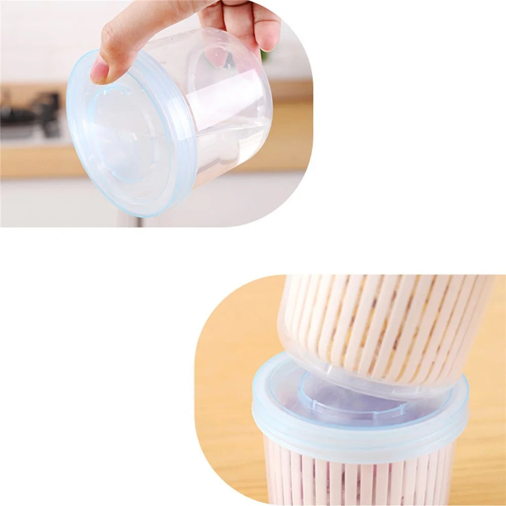 ZY-CF010 Ginger Garlic Storage Box Fridge Freshness Preservation Drain Seal Box (BPA Free, No FDA) - 3