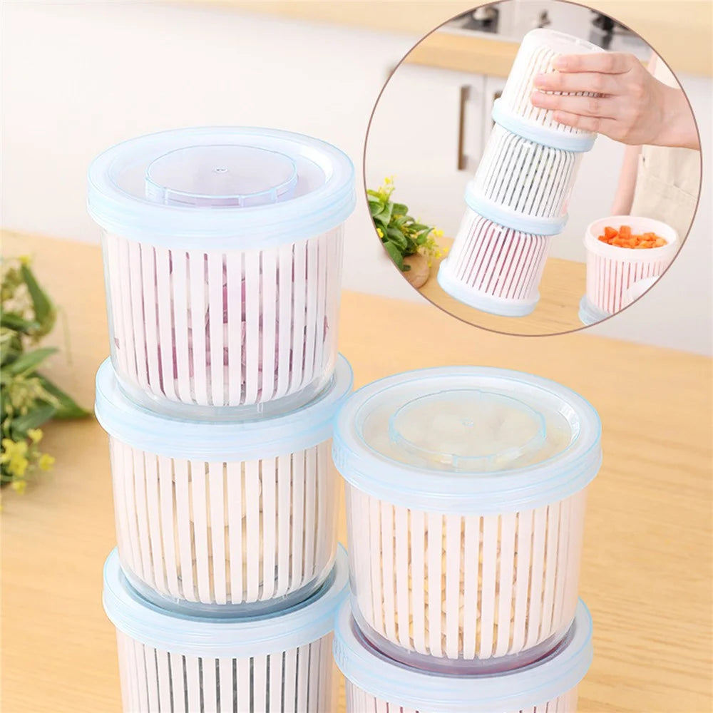 ZY-CF010 Ginger Garlic Storage Box Fridge Freshness Preservation Drain Seal Box (BPA Free, No FDA) - 5