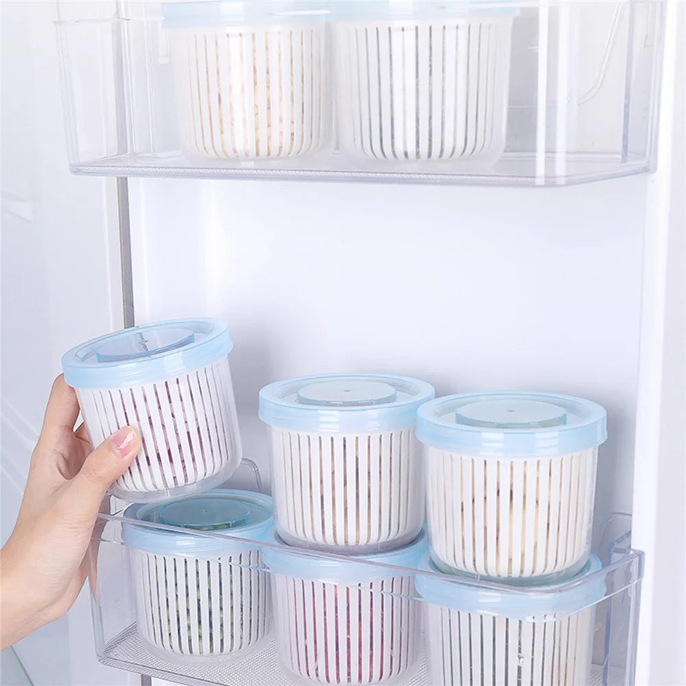 ZY-CF010 Ginger Garlic Storage Box Fridge Freshness Preservation Drain Seal Box (BPA Free, No FDA) - 6