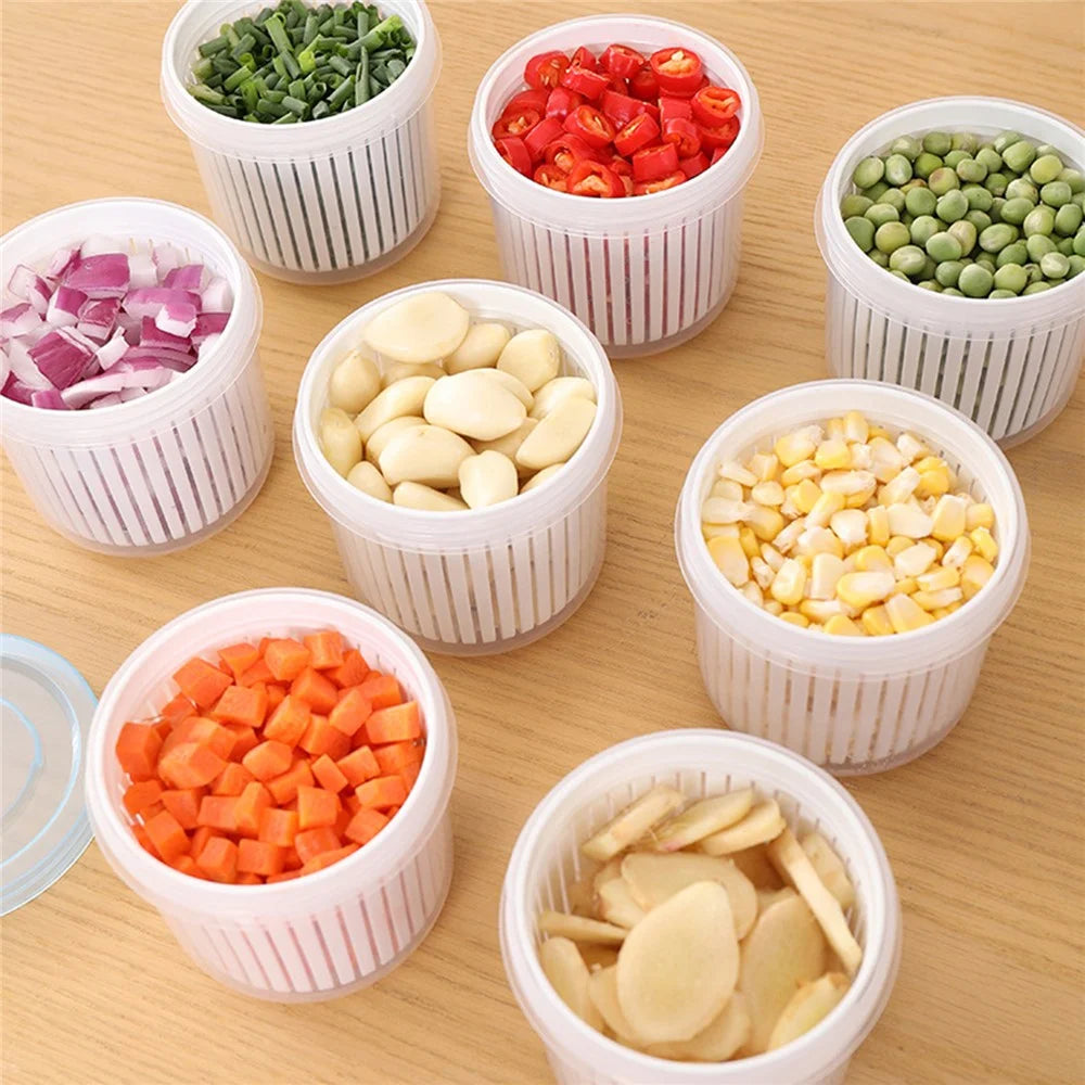 ZY-CF010 Ginger Garlic Storage Box Fridge Freshness Preservation Drain Seal Box (BPA Free, No FDA) - 7