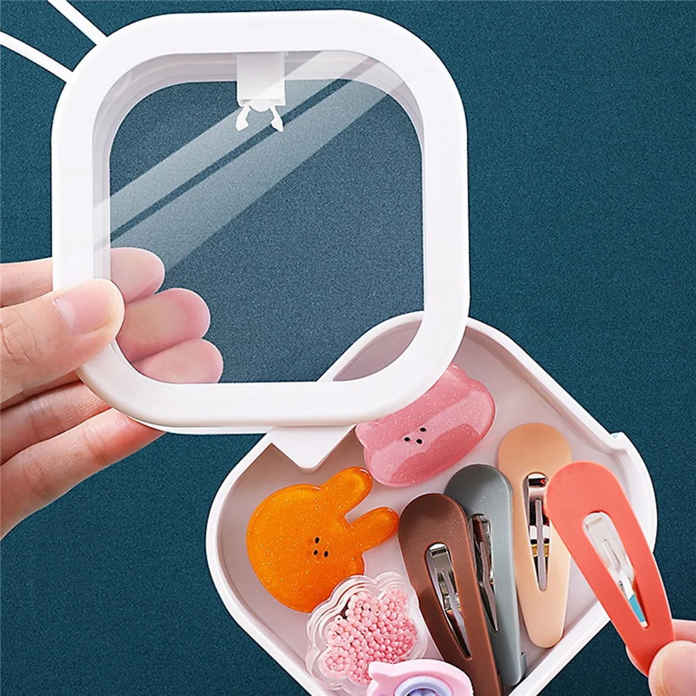 ZY-HZ004 Pocket Size Multi-function Storage Box Organizer with Carry Strap - White - 2