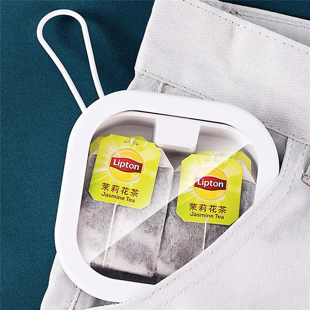 ZY-HZ004 Pocket Size Multi-function Storage Box Organizer with Carry Strap - White - 5