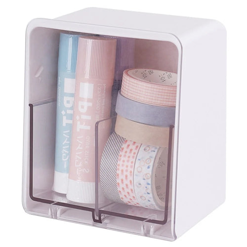 ZY-HZ006 Clear Design ABS Dust-proof Cotton Swab Beauty Sponge Storage Box - White - 1