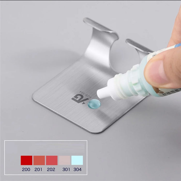 Stainless Steel Hook Wall Mounted Rack Adhesive Wall Plug Holder Hanger Rack 52x45x17MM - 6