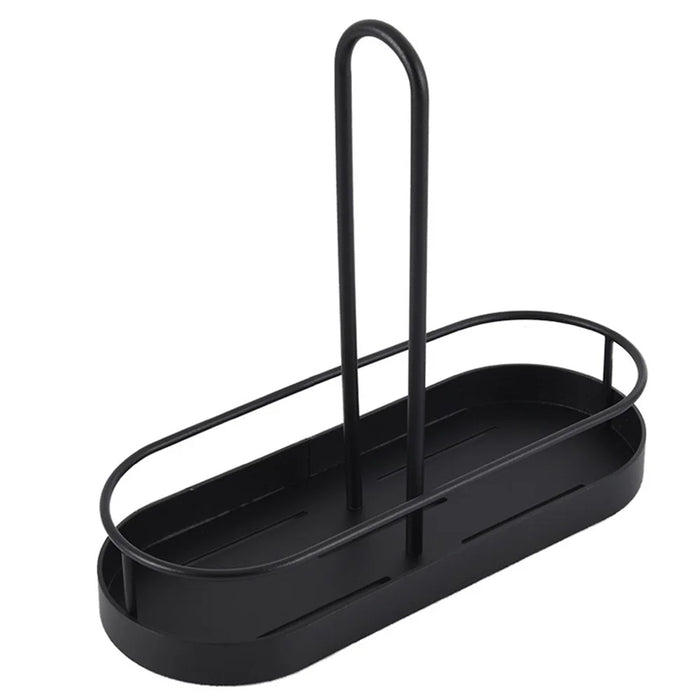 Paper Cup Holder Double Slot Countertop Disposable Cup Organizer Storage Rack - Black - 1