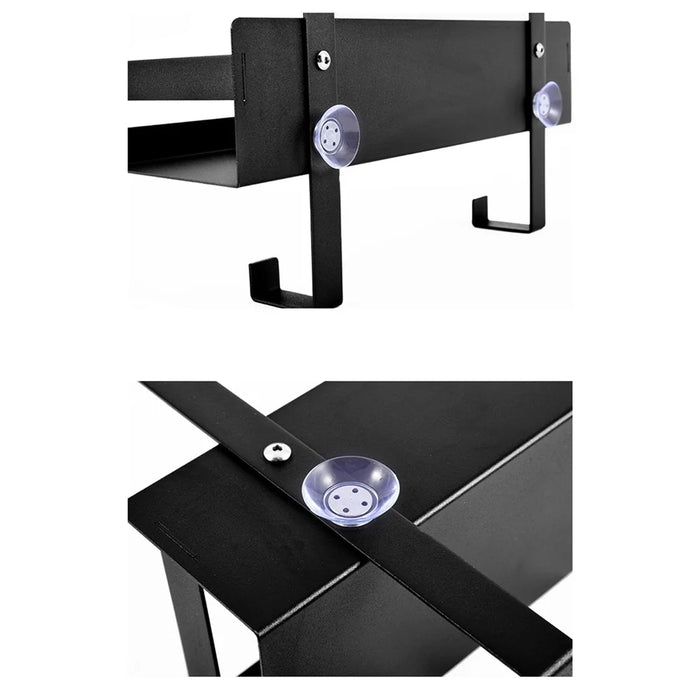 Carbon Steel Bathroom Door Hanging Basket Drill Free Organizer Shelf, Style B / Single Layer - 3