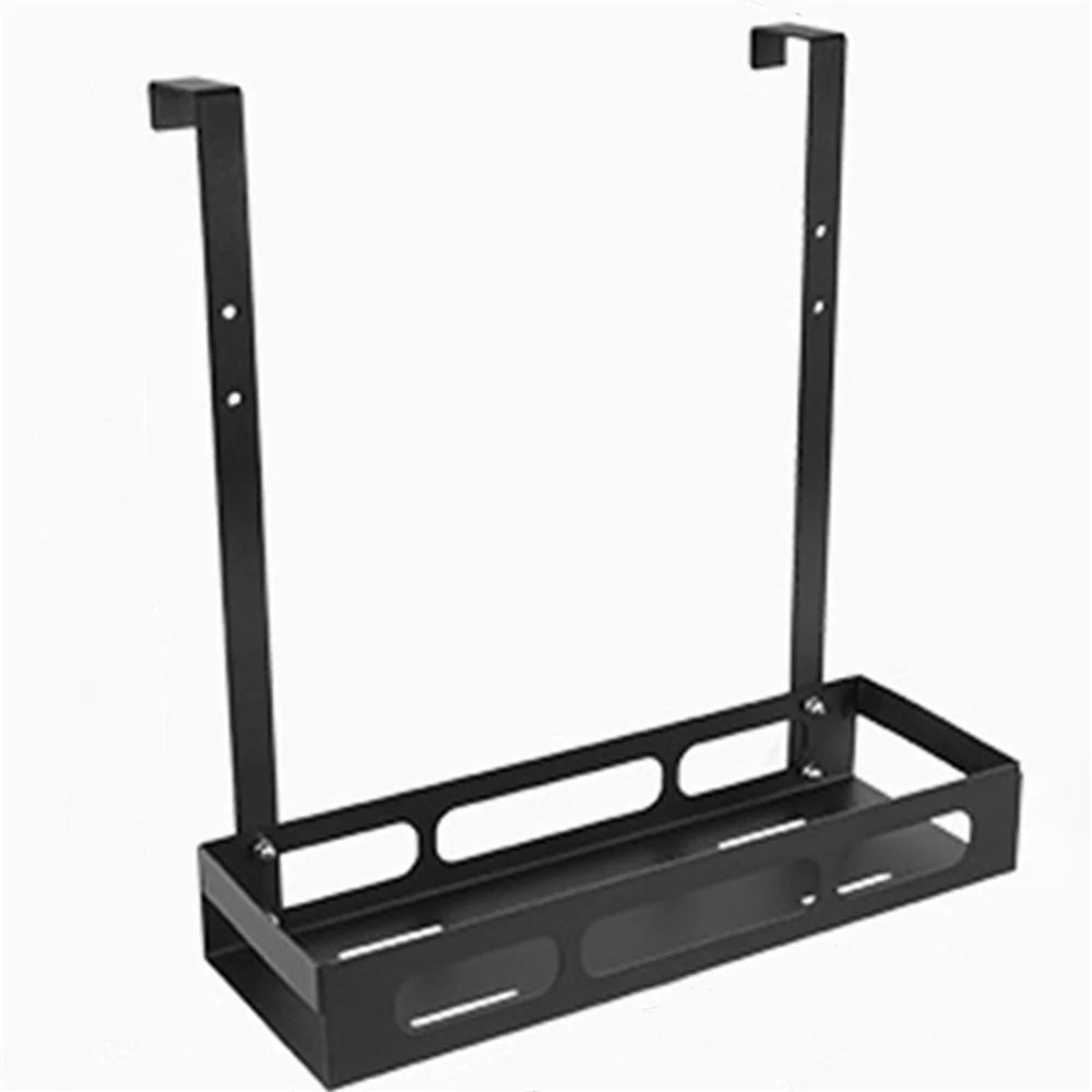 Drill Free Bathroom Door Hanging Basket Space Saving Organizer Shelf, Style A / Single Layer - 1